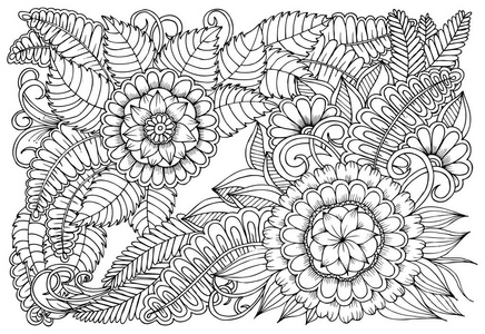 花朵黑白图片-花朵黑白素材-花朵黑白插画-摄图新视界