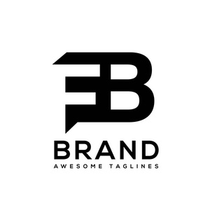 干净的标志创意字母fb标志设计黑白标志元素.