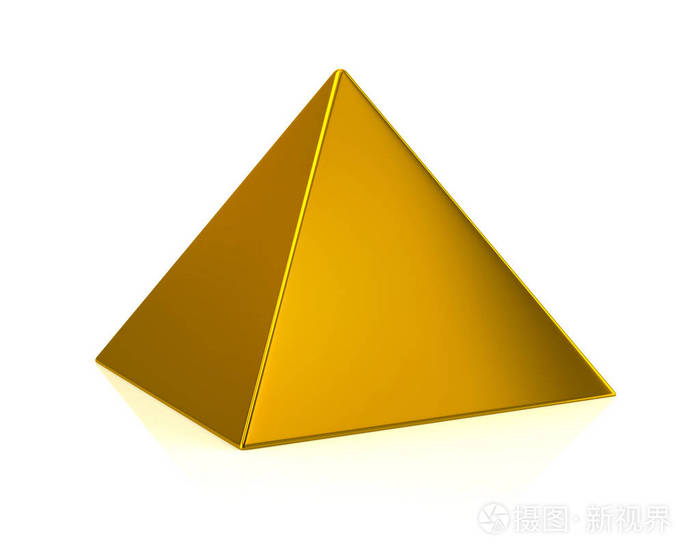 金黄金字塔3d例证
