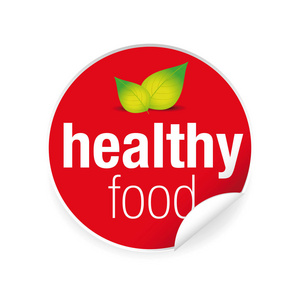 健康食品标签标记红色