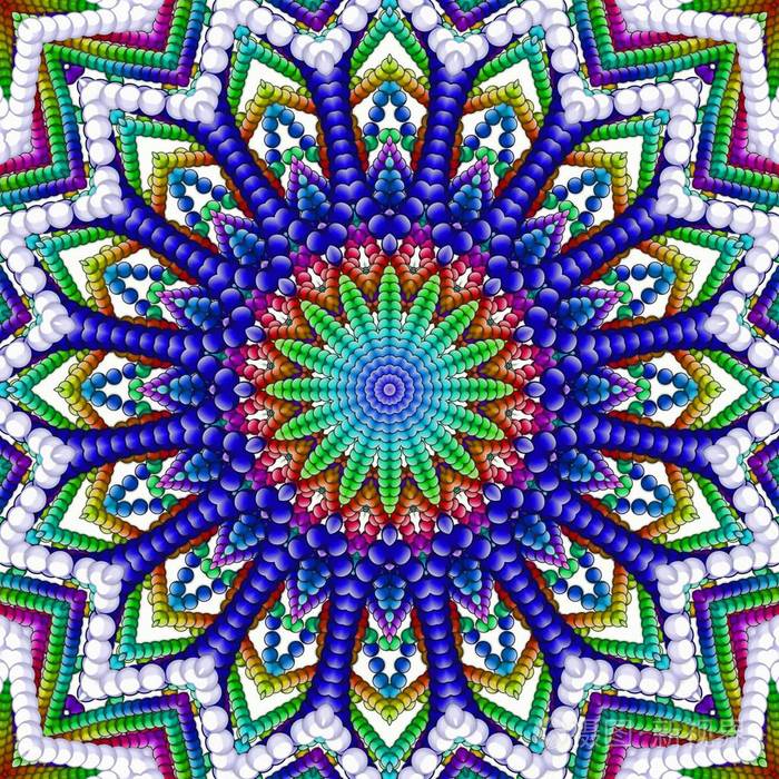 独特的曼陀罗东方圆形图案神秘主题抽象异国背景.