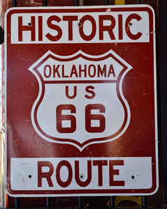 路线66标志在俄克拉何马