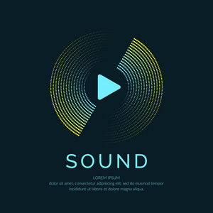 声波的海报.在深色背景上的矢量图照片