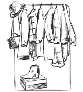 衣架手绘图片