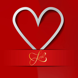 浪漫的红色心脏背景。假日设计的矢量插图。婚礼贺卡, 情人节问候, 可爱的框架