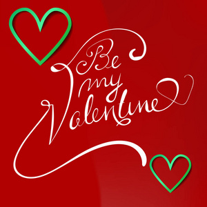 是我的情人节字母在红色背景矢量插图。贺卡横幅情人节或爱情活动模板的概念设计