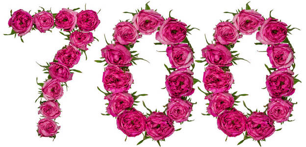 阿拉伯数字 700, 700, 从红色的玫瑰花, iso