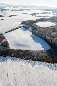 波兰冬季的鸟瞰图