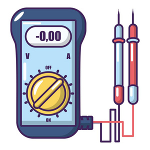 卡通风格电流表图标