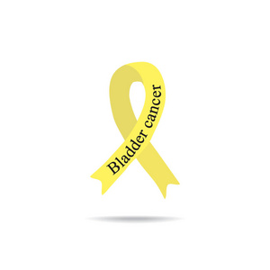 癌症丝带膀胱肿瘤国际癌症日。世界癌症日。孤立背景下的矢量图示