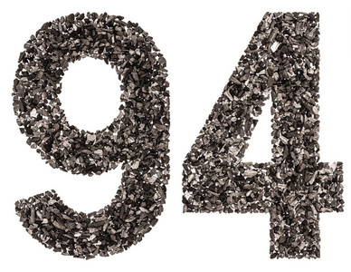 阿拉伯数字 94, 九十四, 从黑色的天然木炭, 我照片