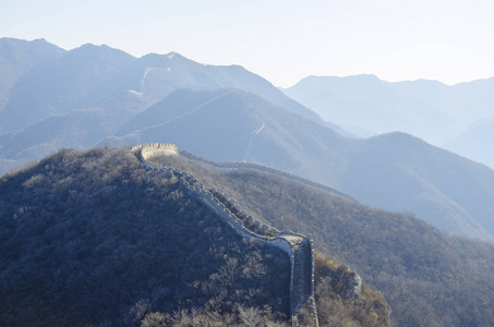 北京附近的中国长城和群山