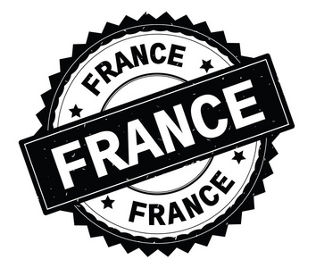 法国黑色文字圆形邮票, 锯齿形边框