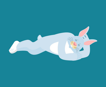 野兔睡着的情绪动物休眠向量 il照片