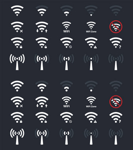 wifi 标志和图标, 无线信号