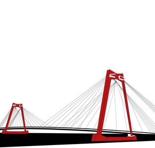 鹿特丹矢量图标中的Willemsbrug桥