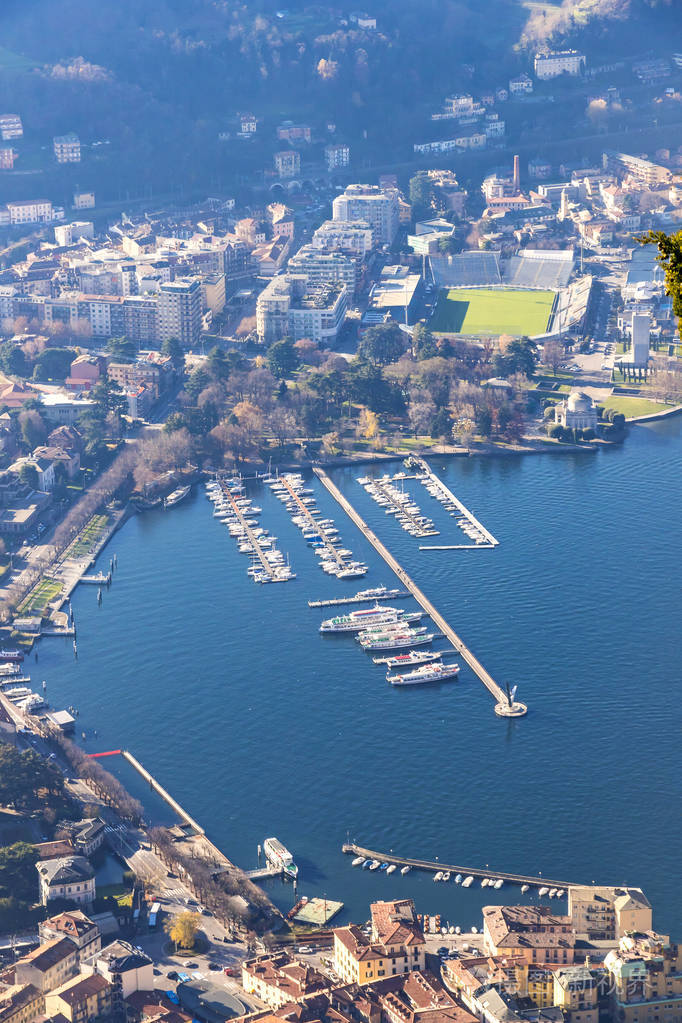 科莫湖城市鸟瞰图
