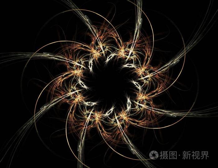 抽象的分形背景计算机生成的图像数字art向圆心汇聚