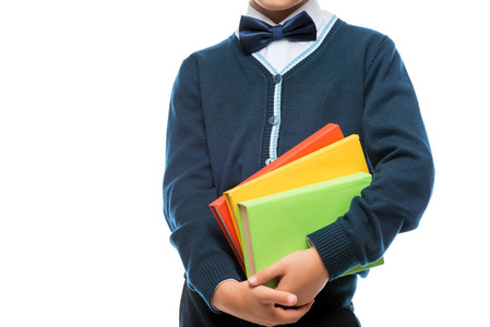 孩子背书穿白背书的小学生照片
