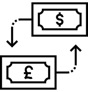 货币兑换矢量图标