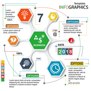 信息模板。图表.抽象经营理念