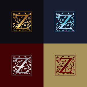 字母z装饰标志设计概念模板。