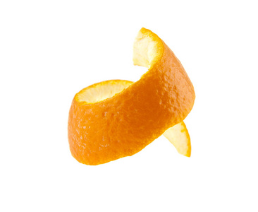 橙皮上孤立的白色背景