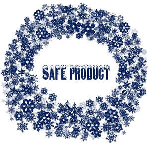 雪花框中的安全产品文本