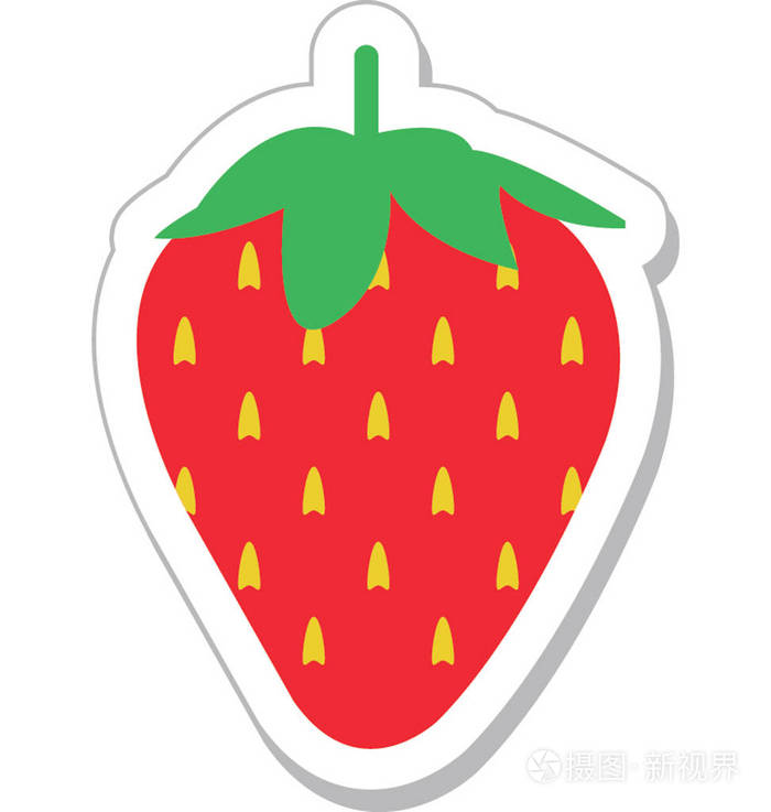 草莓平面矢量图标