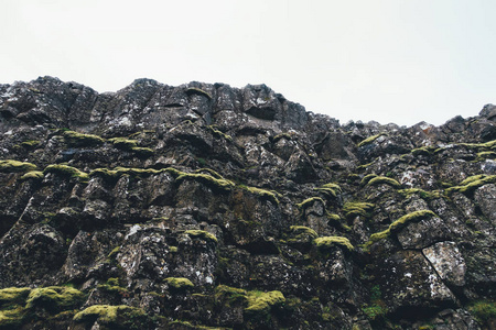 冰岛的火山悬崖。