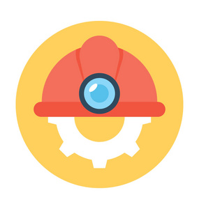 矿工帽安全帽矢量图标照片