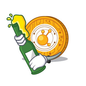 与啤酒 Bitconnect 硬币字符卡通