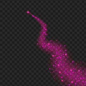 紫色发光的光芒效应星爆发与火花圣诞节庆祝, 魔术闪光能量射线