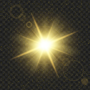闪光的黄色闪耀的星星, 效果图形光照片