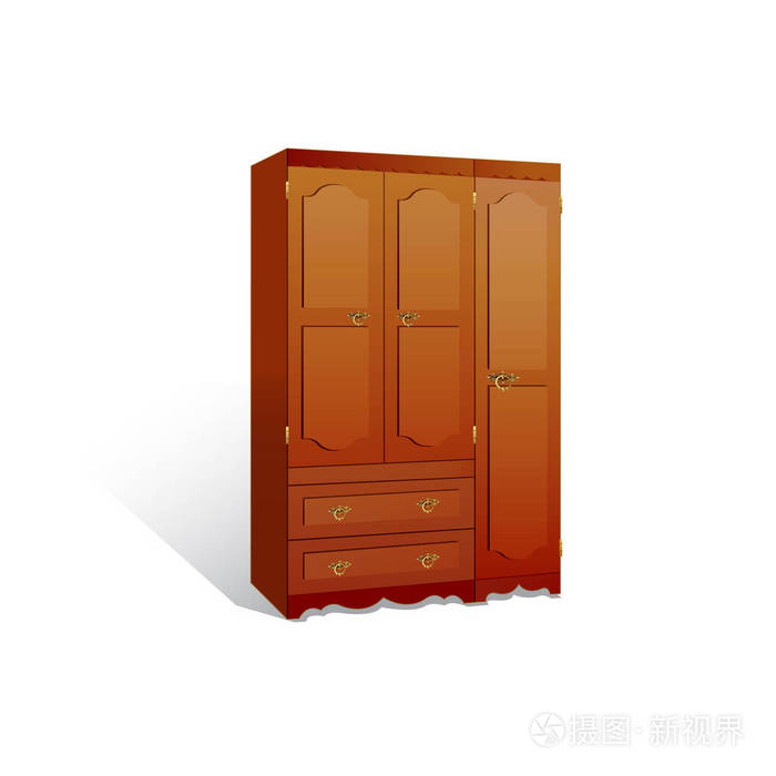 白色背景下隔离衣柜的插图插画-正版商用图片10ta27-摄图新视界