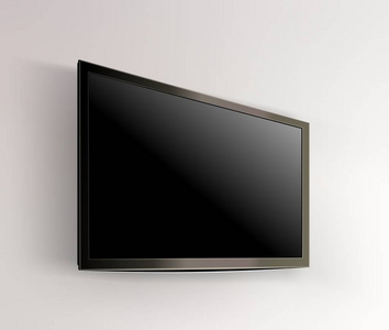 黑色 Led 电视电视屏幕墙上的背景空白