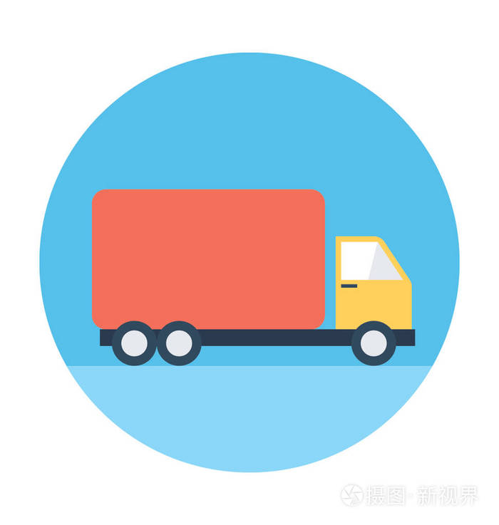 货车平矢量图标
