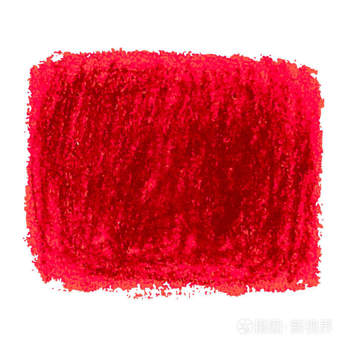 白色背景上的红色蜡笔涂鸦纹理污点