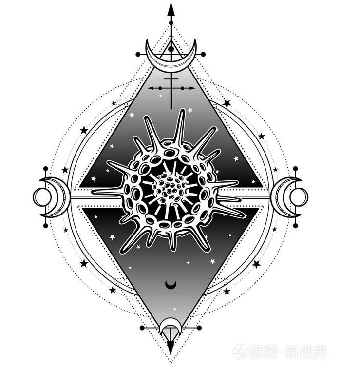 生命起源的神秘符号:放射性神圣几何学. 炼金术魔法深奥的神秘学.