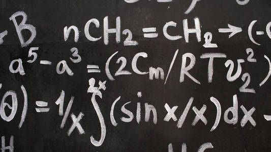 化学和数学方程墙房间背景图片