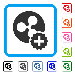 创建波纹硬币框图标照片