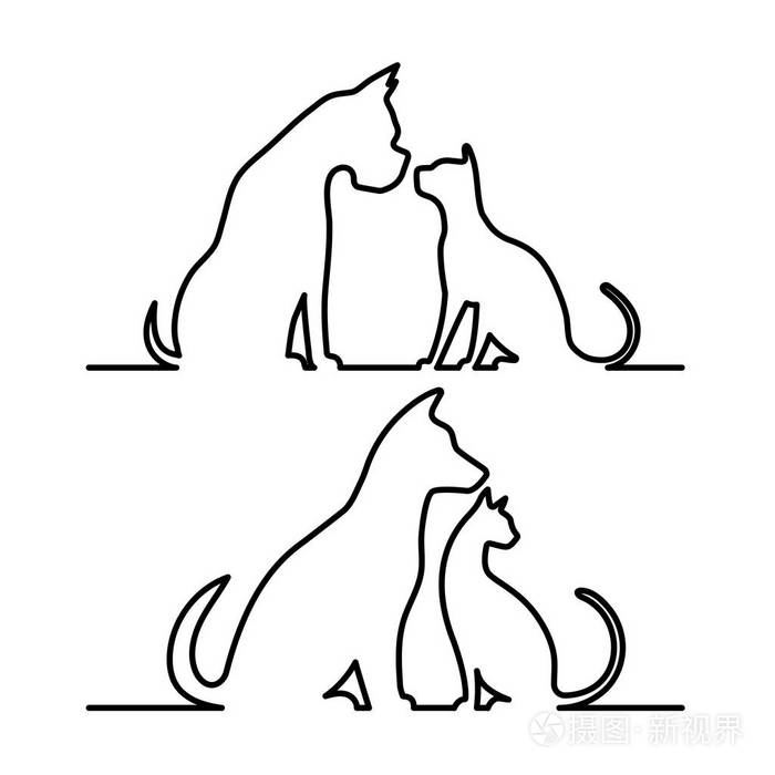 狗和猫图标剪影插画-正版商用图片10tf9z-摄图新视界
