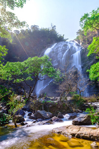 泰国KamphaengPhet省国家公园KhlongLan瀑布