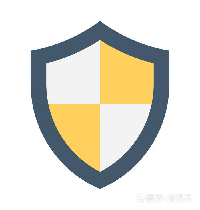 盾牌平面矢量图标