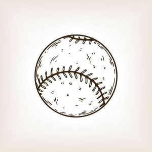 棒球设备雕刻矢量插图
