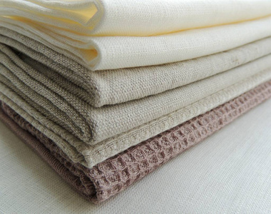 不同的颜色. 食物照片道具. 天然华夫饼亚麻布棉布.照片