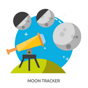 空间月亮跟踪器矢量图像