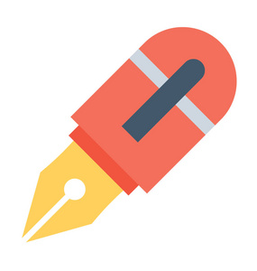 钢笔平面矢量图标图片