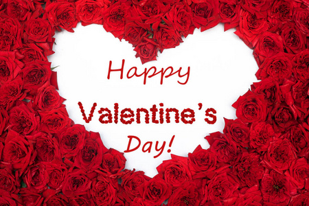 s day red lettering background and rose shaped heart 