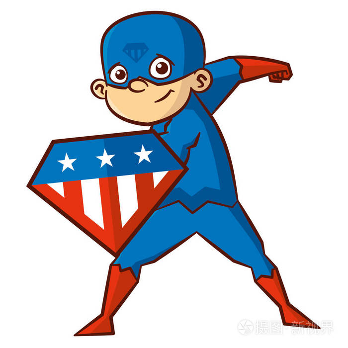超级英雄男孩卡通人物
